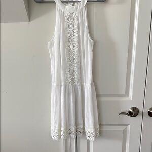 La Blanca White Lace Halter Dress